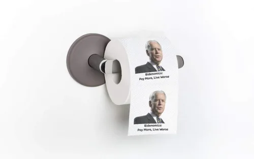 Vista 2 de Papel higiénico divertido de LEMONSODA (Joe Biden, Pay More Live Worse, 2 unidades)