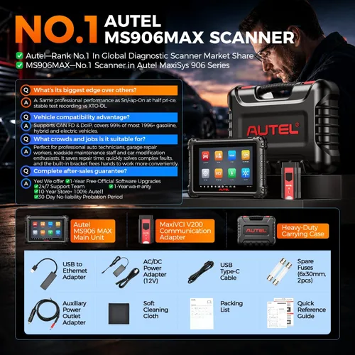 Vista 9 de Autel MaxiSYS MS906 MAX Scanner, 10.1'' 2026 V2.0 Upgrade of MS906 PRO