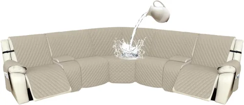 Vista 66 de Arfntevss Fundas de sofá modular reclinable, 100% impermeable, en forma de L, para sillón reclinable en forma de L, funda seccional lavable