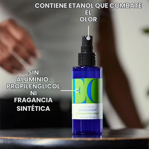 Vista 2 de EO Desodorante de espray orgánico, 4 onzas (Paquete de 3), Jazmín Verbena, a base de plantas orgánicas, extractos botánicos