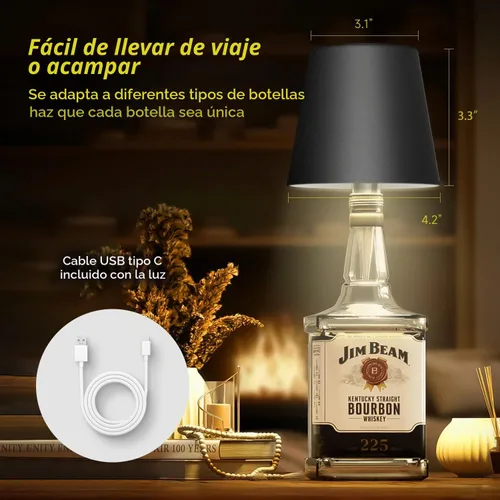 Vista 6 de 2025 Nueva Lámpara Inalámbrica para Botellas - Luces LED para Botellas de Licor y Vino, Pantalla Inalámbrica, Luz Superior para Botella de Whisky