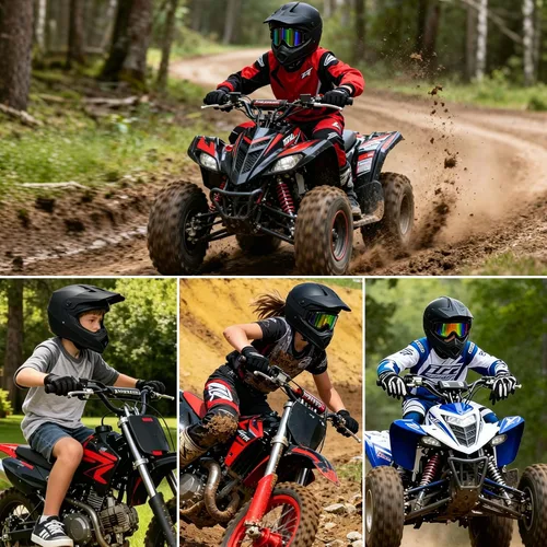 Vista 7 de Casco de motocross para niños jóvenes, casco de motocicleta todoterreno con (gafas, guantes, máscara), juego de 4 piezas, casco de cara completa