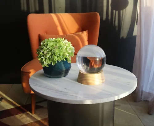 Vista 6 de HillSpring Soporte de exhibición de madera para baloncesto, fútbol, voleibol, pelota de fútbol, soporte de soporte de bola de cristal