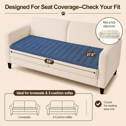Vista 41 de decorUhome Funda de sofá para perros, funda antideslizante y mullida para sofá, para asiento, respaldo y reposabrazos, protector de sofá suave