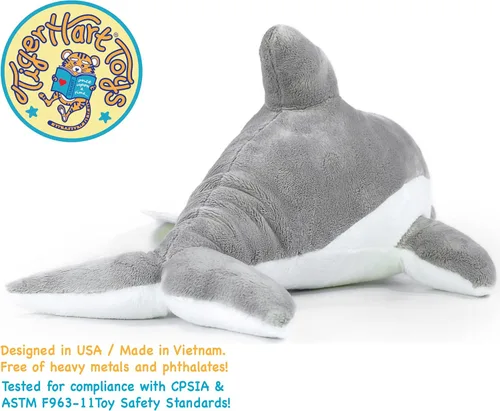 Vista 5 de TigerHart Dorian The Dolphin - Peluche de delfín de 11 pulgadas