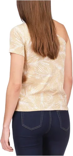 Vista 2 de Michael Michael Kors Top con un hombro adornado para mujer (M, caqui), Caqui