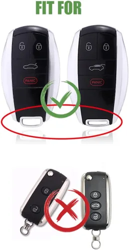 Vista 2 de Funda de metal de aluminio prémium para llavero Bentley Bentayga Flying Spur GT 2018-2021 con llavero Marrón