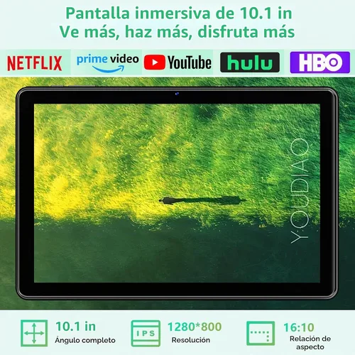 Vista 5 de Raemond Tablet Tabletas Android 15 de 10 pulgadas, 18GB RAM 128GB ROM 1TB Expandir Procesador Octa-Core, 1280x800 IPS Widevine L1, WiFi 6, cámara