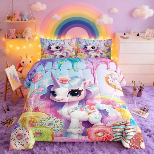 Vista 33 de Castle Fairy - Juego de funda de edredón con bandera estadounidense tamaño King, ropa de cama para niñas y adolescentes, funda de edredón con Multi
