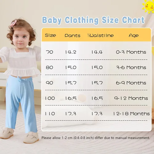 Vista 6 de Kionio Paquete de 3 pantalones rectos de algodón unisex para bebé con cordón de bolsillo