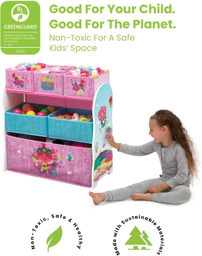 Vista 3 de Delta Children Escritorio con silla con contenedor de almacenamiento + diseño y almacenamiento de 6 contenedores organizador de almacenamiento