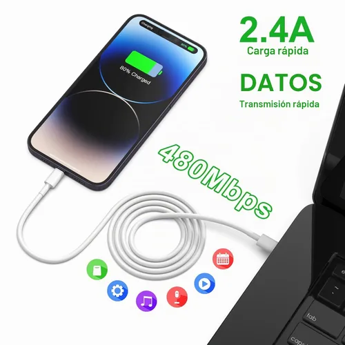 Vista 5 de Paquete de 5 cables USB C a Lightning de 6 pies con certificación MFi de Apple, carga rápida para iPhone 14 a 8