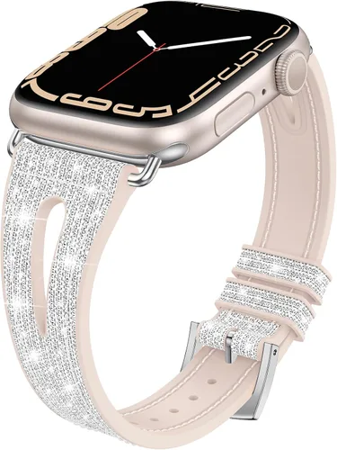 Vista 8 de Goton Correa de silicona brillante para Apple Watch de 1.811 in, 1.772 in, 1.732 in, 1.654 in, 1.614 in, 1.575 in, Series 11/10/9/8/7/6/5/4/SE