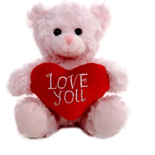 Vista 7 de Plushland Oso de Peluche Mocha Corazón - Sé Mío - Oso de Peluche para Niños y Adultos - Almohada de Corazón Bordado - Marrón - 6 pulgadas