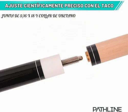 Vista 5 de PLN Kit de taco de billar - palo de billar de arce canadiense de 58 pulgadas y estuche rígido Azul