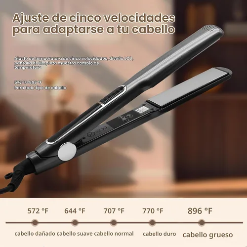 Vista 6 de Plancha de pelo de hierro para mujeres, plancha plana pequeña plancha plancha (enchufe de la UE)