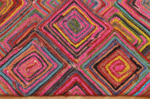 Vista 112 de Natural Jute Collection - Alfombra rectangular de 2 x 3 pies, alfombra de yute trenzada a cuadros multicolor de 0.27 pulgadas de grosor, ideal