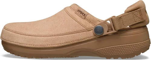 Vista 7 de Crocs Zuecos clásicos de lona elaborados unisex para hombres y mujeres Gamuza de chocolate con leche