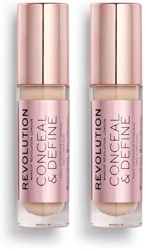 Vista 15 de Revolution, Corrector Conceal & Define, Cobertura Completa y Ligero, Acabado Mate de Larga Duración, Vegano y Libre de Crueldad, C1 Tonos de Piel