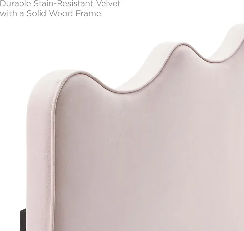 Vista 5 de Modway Athena Performance - Cabecera de terciopelo tamaño individual, color rosa