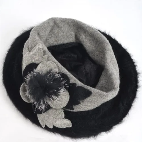 Vista 56 de VECRY - Gorro 100% de lana para mujer, boina de fieltro tipo campana, gorro de vestir para invierno