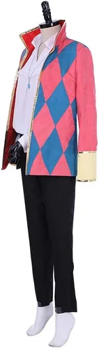 Vista 2 de Men's Anime Jacket Coat Cosplay Costume with Necklace Full Set