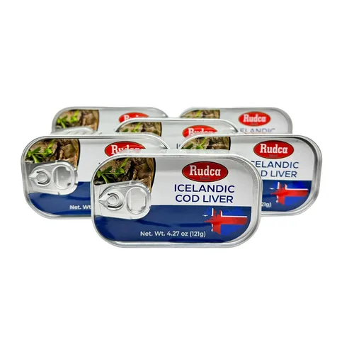 Vista 8 de Rudca Food Hígado de bacalao islandés en aceite propio, 4.27 oz, paquete