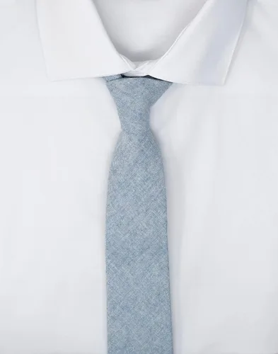 Vista 128 de Corbata delgada de algodón cambray para hombre, estilo desgastado texturizado - 2 1/2 pulgadas de ancho