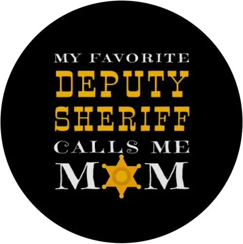 Vista 3 de My Favorite Deputy Sheriff Calls Me Mom Orgulloso Madre Badge PopSockets PopGrip: Agarre intercambiable para teléfonos y tabletas