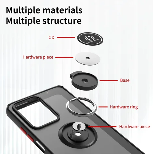 Vista 2 de QUIETIP Funda compatible con Xiaomi 12T/12T Pro, TPU + PC duro a prueba de golpes, anillo magnético para montaje en coche, cubierta de parachoques