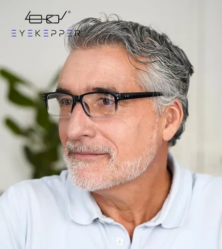 Vista 2 de (Debe comprar ambos ojos) Negro Claro Ojo Izquierdo+0.00 Gafas de lectura con diferente fuerza para cada ojo