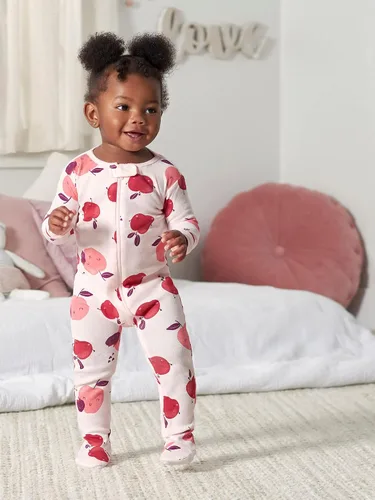 Vista 4 de Gerber Pijama con pies para bebé niña, paquete de 4
