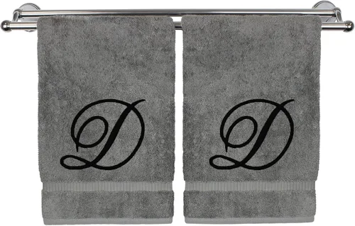 Vista 153 de Toalla de mano con monograma, regalo personalizado, 16 x 30 pulgadas, extra absorbente, 100% algodón turco, acabado de rizo suave, para baño, cocina