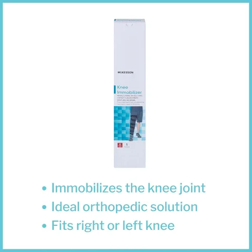 Vista 2 de McKesson Inmovilizador de rodilla para mujeres y hombres, alisador de piernas ajustable, talla única, 14 pulgadas, 1 unidad