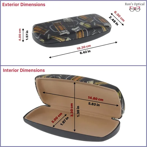 Vista 14 de Ron's Optical Clamshell - Funda rígida para lentes de lectores de marcos pequeños a medianos para mujeres y hombres