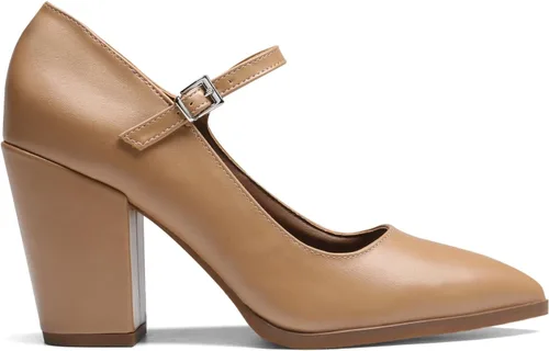 Vista 2 de DREAM PAIRS Zapatos de tacón alto y grueso para mujer, con puntera cerrada, zapatos Mary Jane, puntera puntiaguda, cómodos, zapatos de trabajo