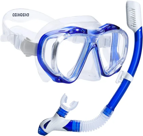 Vista 11 de Snorkel Set Wide-View Adult Snorkeling Scuba Gear, Professional Snorkel Goggles Anti-Fog Diving Mask, Anti-Leak Swim Goggles and Dry Top Snorkel for