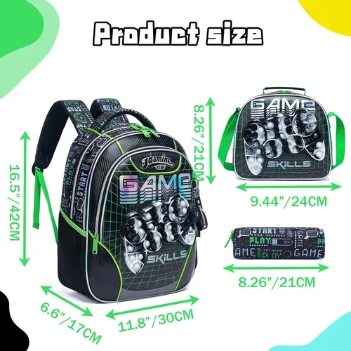 Vista 2 de Mochila para niñas de primaria preescolar para niños de la lonchera para la escuela