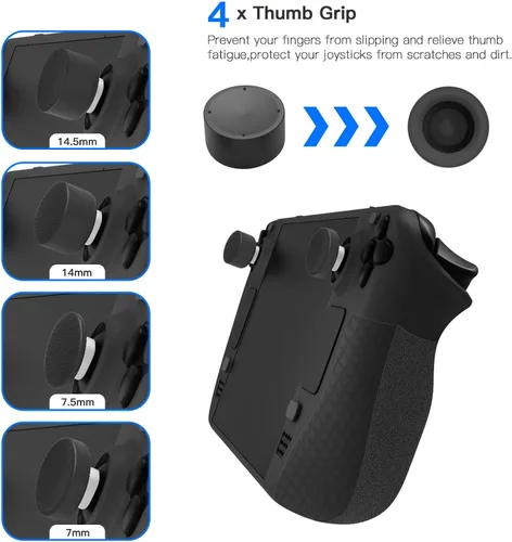 Vista 9 de Steam Deck Full Wrap Slim Case with Stand, Removable Face Cover, Drop and Dust-Proof Gaming Case, Comfortable Protective Case, Accessories, Touchpad