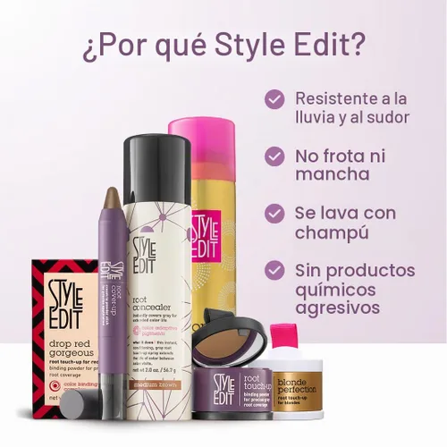 Vista 5 de Style Edit Spray de retoque de raíz, caoba, 2 onzas Caoba/Rojo
