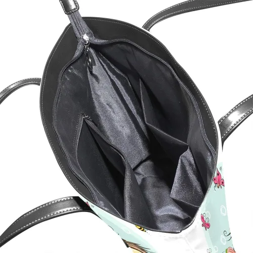 Vista 5 de Grandes bolsas de mano de cuero de la PU de las mujeres de la moda linda de dibujos animados búho bolsos bolso del comprador bolso casual