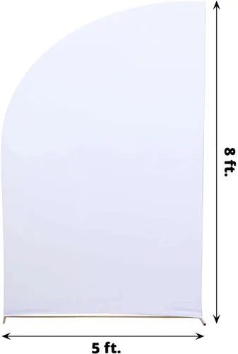Vista 96 de Efavormart - Juego de 4 fundas de elastano beige para arco de media luna, fundas de telón de fondo Chiara de 2.5 pies a 7 pies para escenarios