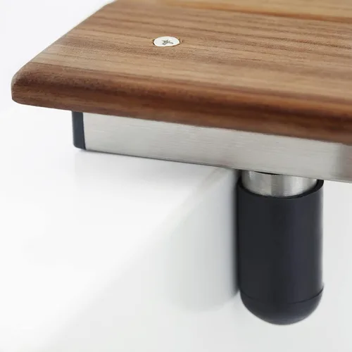 Vista 5 de Asiento de bañera portátil extraíble Bridgeport de 27 pulgadas, madera de teca natural