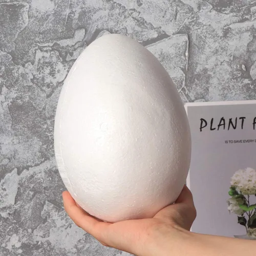 Vista 7 de SEWACC Juguetes para niños al aire libre, 2 huevos de Pascua de 7.8 pulgadas, huevos blancos de espuma para manualidades, huevos falsos blancos