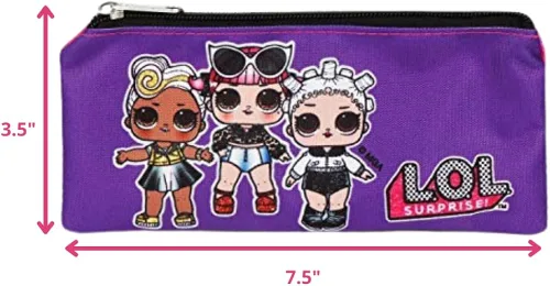 Vista 5 de LOL Surprise - Juego de artículos esenciales para la espalda y la escuela, color morado, talla 16 pulgadas, Púrpura, Mochila, viaje