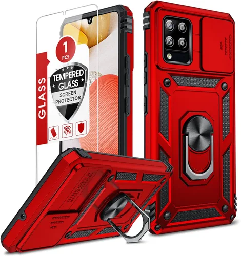 Vista 248 de LeYi Funda para Samsung Galaxy A05 (no compatible con A05S) con protector de pantalla y protector de lente de cámara, funda resistente de grado Negro