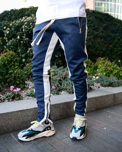 Vista 3 de FLYFIREFLY Pantalones deportivos de gimnasio para hombre, pantalones de hip hop, pantalones de atletismo, pantalones de entrenamiento para correr