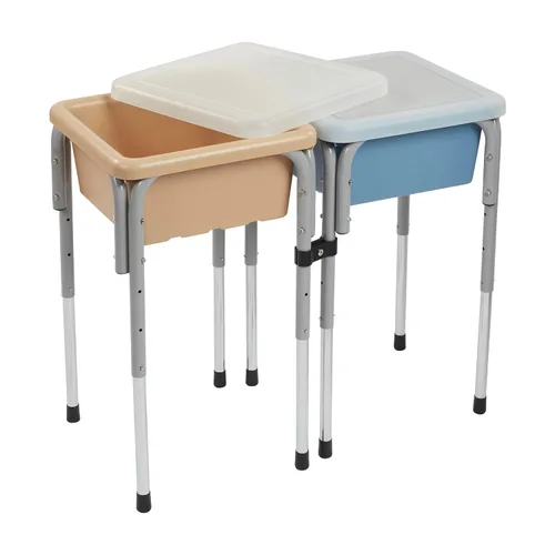 Vista 13 de ECR4Kids Mesas modulares de juego con arena y agua con tapas, varios colores, Azul, 1