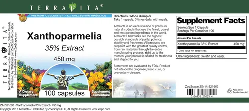 Vista 3 de Terravita Xantoparmelia 35% - 450 mg (100 cápsulas, ZIN: 521663)
