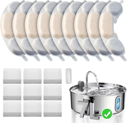 Vista 12 de Fuente de Agua de Acero Inoxidable para Perros y Gatos con Cuenco y Filtros de Reemplazo, Ideal para Perros Grandes, Gatos y Hogares con Múltiples